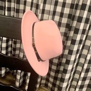 Pink Felt hat western flat brim NEW
